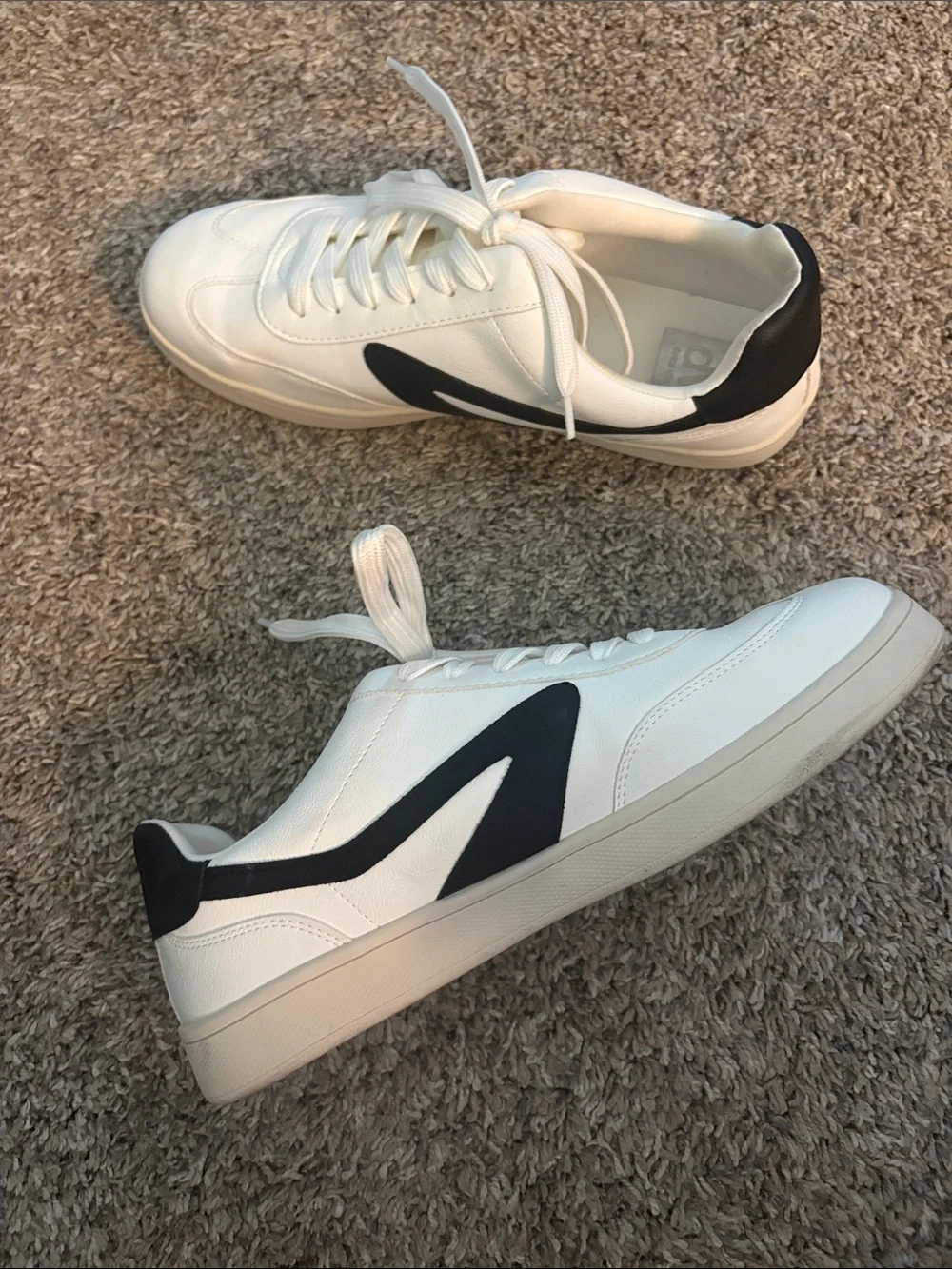 Dolce Vita White Sneakers with Black Accents